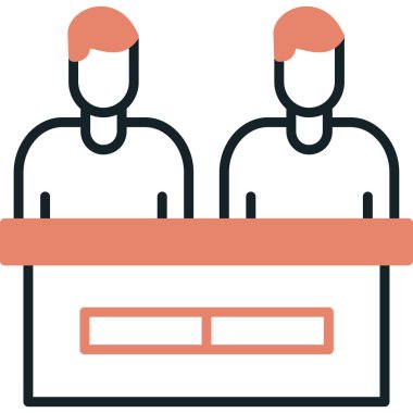 Konferans toplantı simgesi, vektör illüstrasyonu