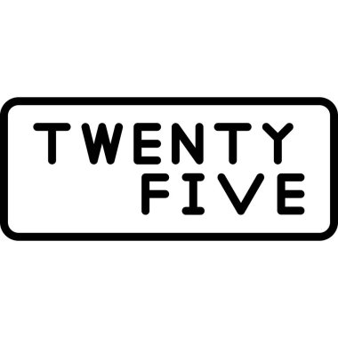 Simgenin siyah ve beyaz çizgilerinin vektör çizimi. 20 metin