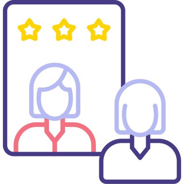 Müşteri değerlendirme simgesi doldurulmuş ana hatlar biçiminde