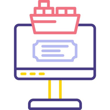 İnternet alışveriş simgesi. Basit resimleme