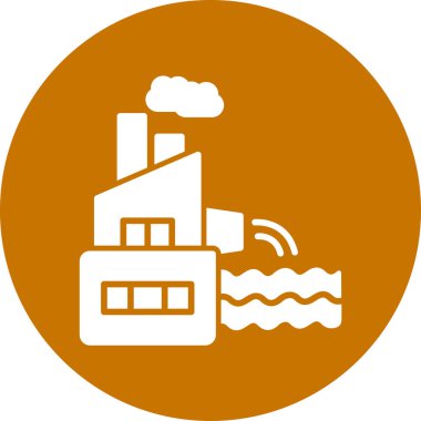 Bir fabrika binası simgesinin vektör çizimi