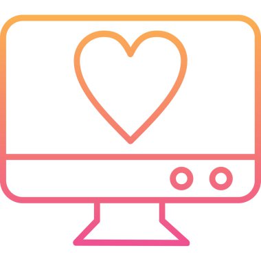 Kalp. Web simgesi basit illüstrasyon