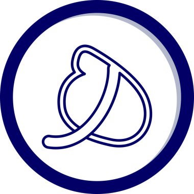 Yuvarlak çerçeveli bir dairenin mavi ve beyaz ikonunun vektör çizimi