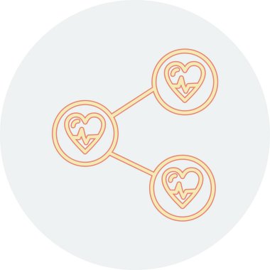 kalp yassı simge vektörü