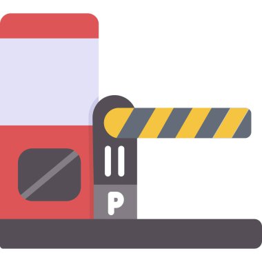 Yol engeli düz vektör simgesi