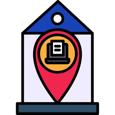 konum pin konumu simgesi doldurulmuş dış hat biçimi