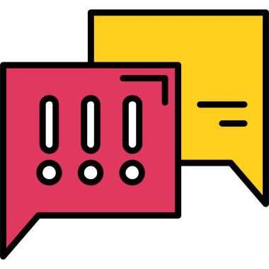 Sohbet mesajı simgesi. hat sohbet mesajı vektör rengi düz izole