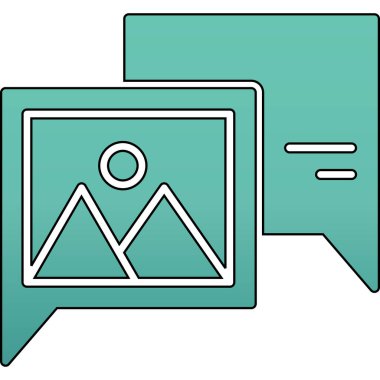 Video sohbet simgesi, vektör illüstrasyonu