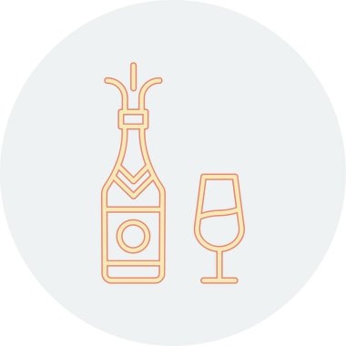 - Şampanya. Web simgesi basit illüstrasyon