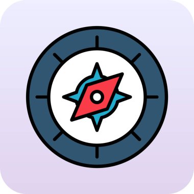 Pusula simgesini, basit vektör çizim