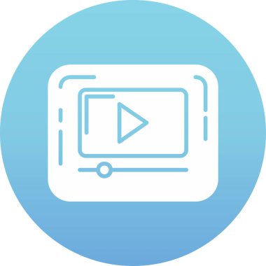 Video oynatıcı ikon vektör illüstrasyonu