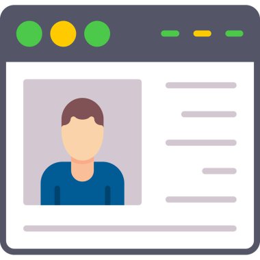 Kimlik kartı simgesi. vektör illüstrasyonu