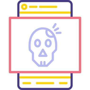 kafatası web simgesi, basit vektör illüstrasyonu