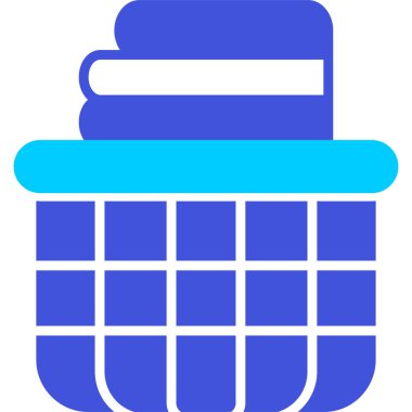 Mavi ve beyaz bir ikonun vektör illüstrasyonu