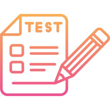 Beyaz arka plan üzerinde sınav şeffaf işareti izole sınav simge vektör