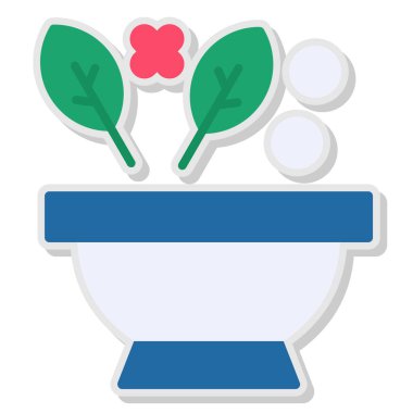 Çiçek saksısı. Basit illüstrasyon