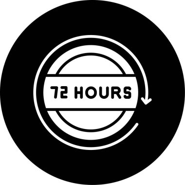 17 saat servis simgesi, vektör illüstrasyonu