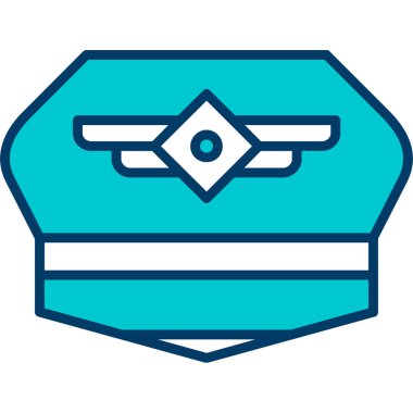 Bir çizgi film mavi ve beyaz ikonunun vektör çizimi