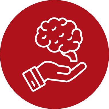 Beyin servisi yuvarlanmış vektör simgesi