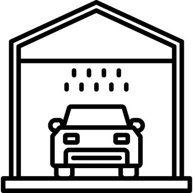 araba yıkama simgesi, vektör illüstrasyonu