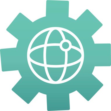 küresel yönetim. Web simgesi basit illüstrasyon