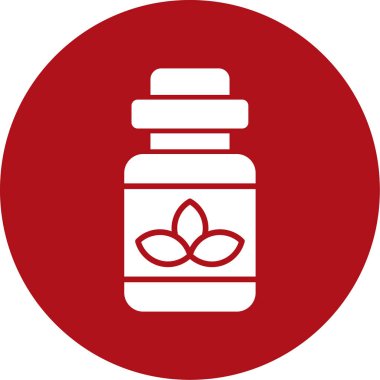İlaç şişesi ikonu. Web için ilaç kavanozu vektör simgelerinin özet çizimi