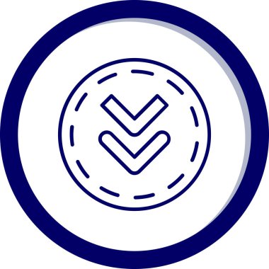 Mavi yuvarlak bir simgenin vektör illüstrasyonu