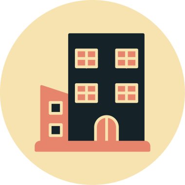 Bina. Web simgesi basit illüstrasyon