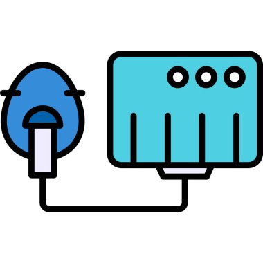 Elektrikli ısıtıcı simgesinin vektör illüstrasyonu