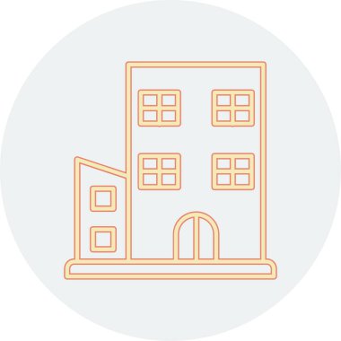 Bina. Web simgesi basit illüstrasyon