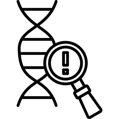 Büyüteçli DNA sembolünün silueti