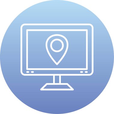 gps konum pin simgesi ana hat biçiminde