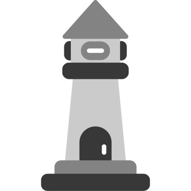 Deniz feneri. Web simgesi basit illüstrasyon