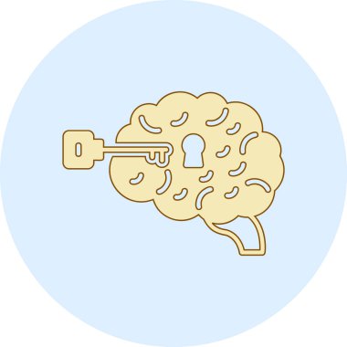 Beyin ve beyin ikonu vektör çizimi