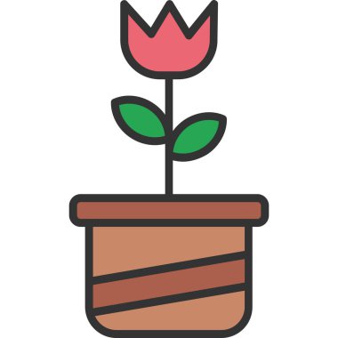 Çiçek. Web simgesi basit illüstrasyon