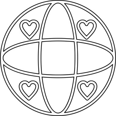 kalp ve dünya simgesi