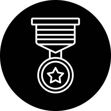 Madalya simgesi, vektör illüstrasyonu