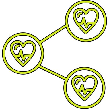Kalp ikonu. Web için aşk vektör simgelerinin özet çizimi