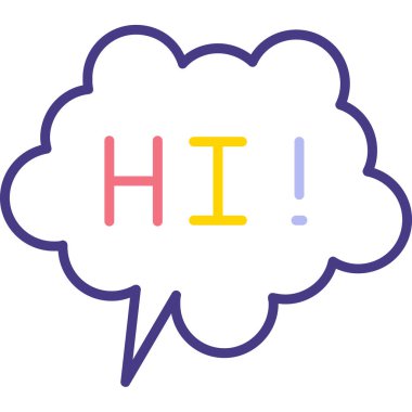 bir kelime ile vektör el çizilmiş konuşma balonu