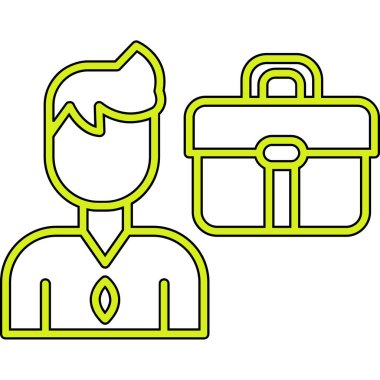 İş adamı simgesi, vektör illüstrasyonu