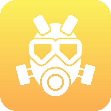 gaz maskesi simgesi dijital sarı