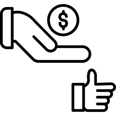 Para için. Web simgesi basit illüstrasyon