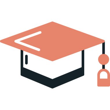 Mezuniyet şapka simgesi. vektör çizim