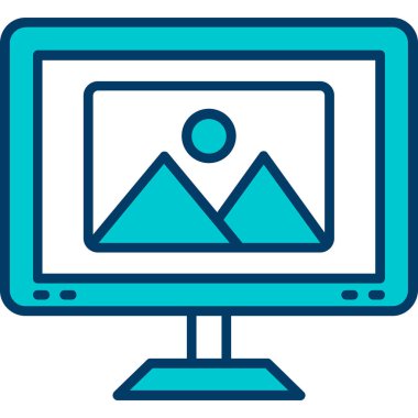 Bilgisayar monitörü simgesi Doldurulmuş dış hat biçimi