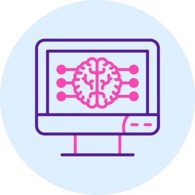 Beyin. Web simgesi basit illüstrasyon