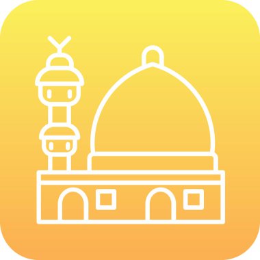 Web izole ve taşınabilir konsept tasarımı için beyaz arkaplanda cami simgesi vektörü, ramazan logosu kavramı