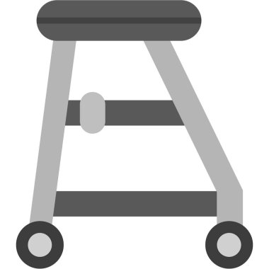 Tekerlekli sandalye ikonu. Web ve mobil için illüstrasyon tasarımı.