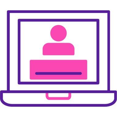 video simgesi. Web için dizüstü bilgisayar vektör simgelerinin basit çizimi