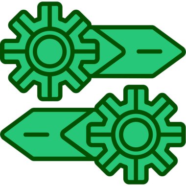 Vites simgesi. Web için basit vites vektör simgeleri çizimi