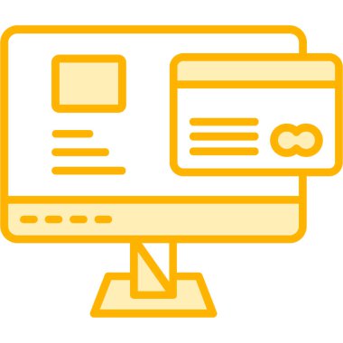 Bilgisayar monitörü. Web simgesi basit illüstrasyon